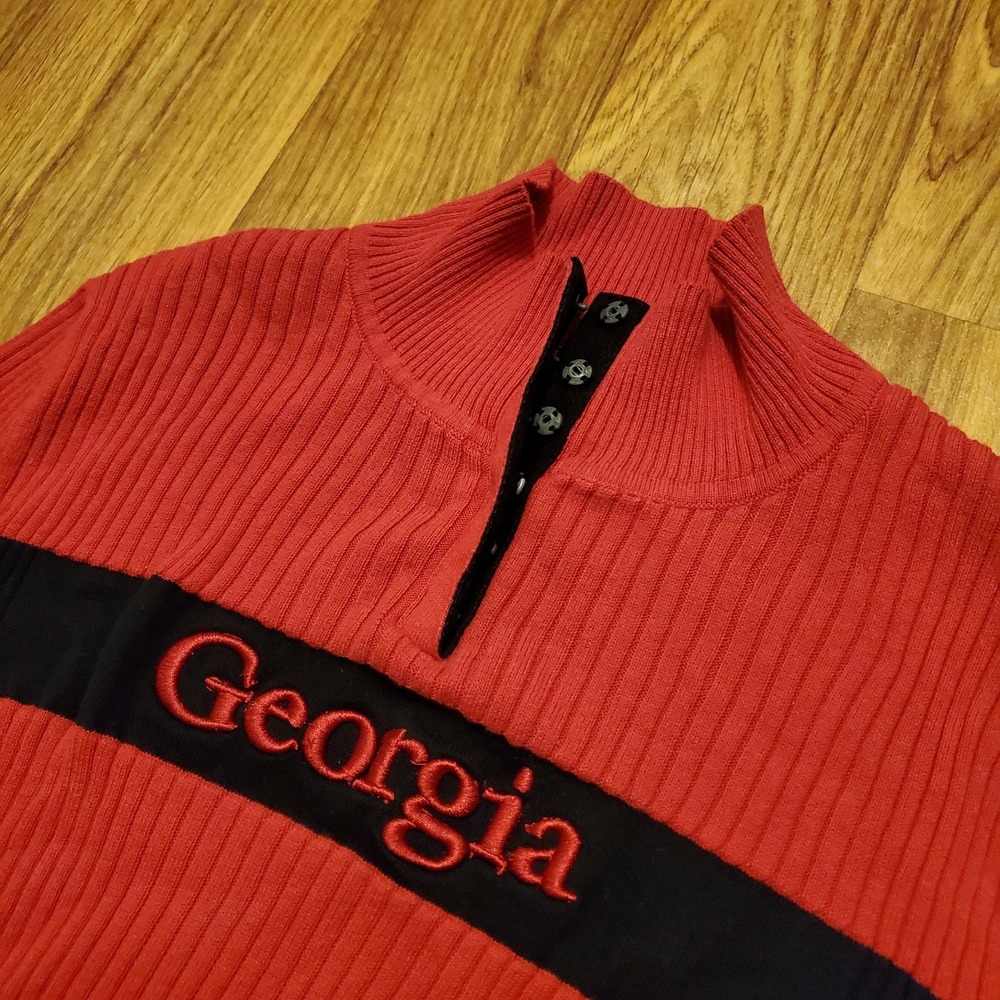 Vintage 80s Georgia Bulldogs Sweater Women Large Red Collegiate Collection‎ Rare